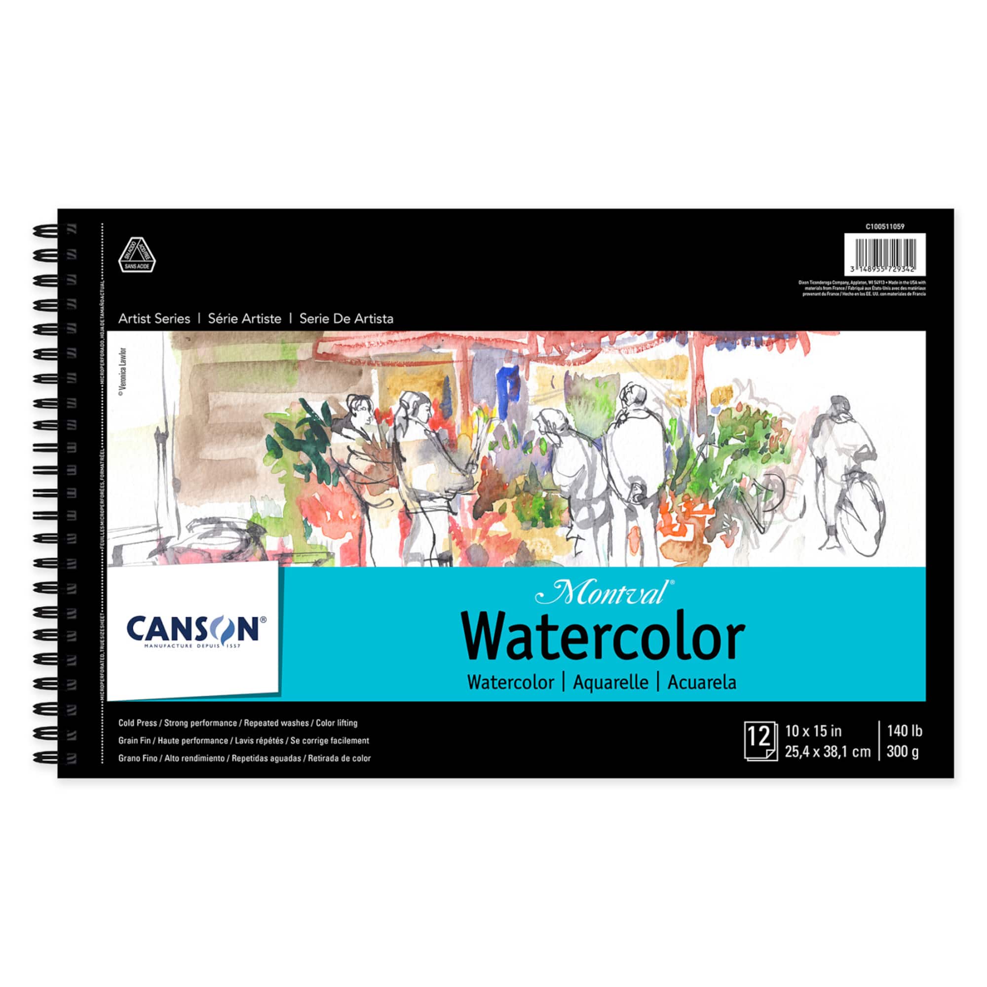 Canson® Montval® Artist Series Cold Press Watercolor Pad, 10" x 15"